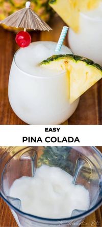 This Pina Colada is an easy recipe full of refreshing tropical flavors along with tasty rum, coconut cream and pineapple juice.