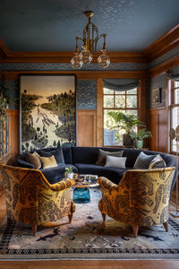 Jessica Helgerson Interior Design spent five years thoughtfully refreshing a 1912 redbrick residence with original stained glass, woodwork, and other historical details. Photo by Aaron Leitz