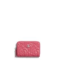 CHANEL Zipped Coin Purse Grained Calfskin & Silver-Tone Metal. Pink - A82551B04308N9310 - Small leather goods