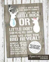 Buck or Doe Gender Reveal Invitation