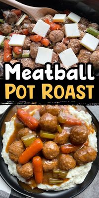 Easy Frozen Meatball Pot Roast | Slow Cooker Dinner Recipe