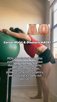 Corset Waist & Diastasis Exercise HACK! #health #education #diastasis #fitness #mom #fyp #pregnancy