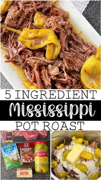 This mouthwatering Mississippi pot roast recipe is a culinary sensation made with just 5 simple ingredients. Tender beef, slow-cooked to perfection, is complemented by zesty ranch seasoning, tangy pepperoncini peppers, savory au jus, and a touch of butter.