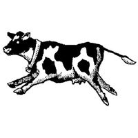 clip art leaping cow