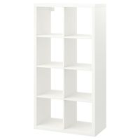 IKEA - KALLAX, Shelf unit, white, Choose whether you want to place it vertically or horizontally to use it as a shelf or sideboard. Different wall materials require different types of fasteners. Use fasteners suitable for the walls in your home. Two people are needed to assemble this furniture.