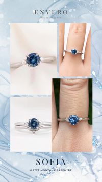 Sofia Ring 0.77ct Blue Montana Round Sapphire, 14k White Gold (One of a kind Engagement Ring)