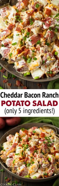 Cheddar Bacon Ranch Potato Salad - Cooking Classy