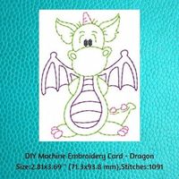 DIY Machine Embroidery Card Design, Dragon Embroidery Design, Instant Download, Cute Embroidery Cards for Kids, in the Hoop Designs - Etsy