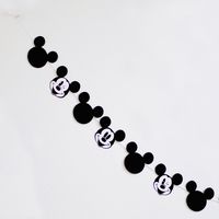 This Mickey Mouse Banner will add nice touch to your little one's Mickey Birthday! For the Banners, in our design we use white/black and for some details, red. It measures approx. 5' long each one. It come with an white ribbon. This modern Banners are made from layers of cardstock paper for not visible holes.