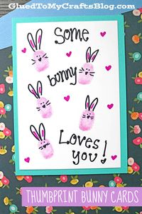 Thumbprint Bunny Cards - Kid Craft