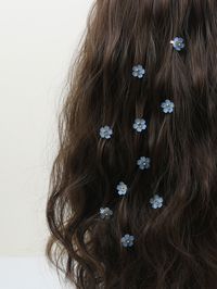 Blue Casual Collar  Copper Floral Hair Ring Embellished   Women Accessories