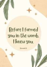 Beautiful, digital download for nursery. Digital print includes Jeremiah 1:5.