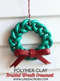 Handmade Braided Wreath Ornament - Lines Across