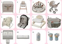 Infant Essentials 🤍 1 - Changing Table ( functional ) 2 - Highchair ( functional ) 3 - Play Mat ( functional ) 4 - Stroller 5 - Bassinet ( functional ) 6 - Car Seat ( functional ) 7 - Baby Wa…