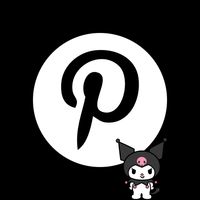 black pinterest sanrio kuromi icon phone theme🖤🩷