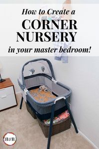 Expecting a new baby but low on space?? Just a tiny corner is enough for a nursery in a master bedroom! Anyone can make a space for baby since they certainly don’t need much at the start. Read on for how we make it work!