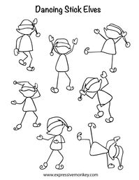 Draw a Dancing Stick Elf!  Fun, Fun, Fun!