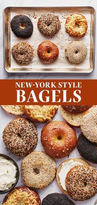 How to Make Bagels that are perfectly chewy, golden brown, and flavorful! This homemade bagel recipe is so easy to make - plus I share tons of topping ideas and bagel tips. Get as creative as you'd like with your toppings from everything, sesame seed, poppy seed, asiago cheese - you name it! #bagelrecipe #howtomakebagels