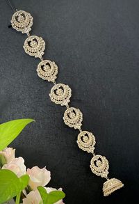 Kundan long Hair Brooch / Indian Hair pin Hair Decoration / Veni Pin / Juda Pin / Indian Hair Clip / Bridal Hair decoration / Wedding Pin