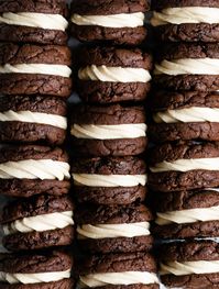 Brownie Cookie Sandwiches with Cookie Dough Buttercream - Browned Butter Blondie