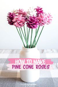 When weekly fresh flower bouquets aren't an option, these pretty pine cone roses are a great budget-friendly alternative. Step-by-step tutorial for these pinecone flowers is included!