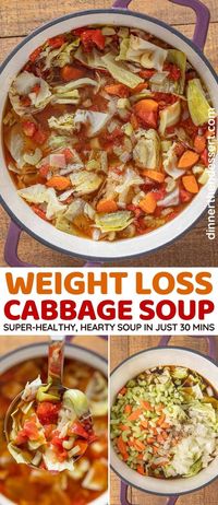 Weight Loss Cabbage Soup is an easy vegetable soup that's great for healthy eating, but still flavorful, comforting, and filling.