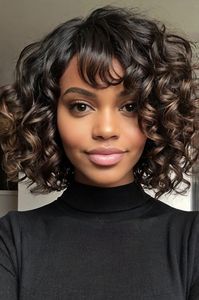 💇 Tired of your current look? Disguise fine or thinning hair with this Short Black Curly Hair short haircuts for black women. Learn how to achieve a natural-looking balayage. Helps reduce daily styling time by up to 50%. Easy to maintain and style at home. Click for a step-by-step guide! #ShortBlackCurlyHairshorthaircutsforblackwomen