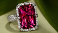 Kat Florence New Collection Release - 11.15ct Botswana Neon Titanium Tourmaline Ring with D Flawless Diamonds set in 18K White Gold