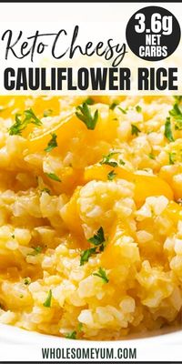 Cheesy Cauliflower Rice Recipe | Wholesome Yum