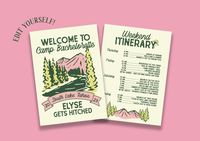 Printable Camp Bachelorette Lake Tahoe Bachelorette Party Invitation and Itinerary With Schedule, PDF, Digital Download - Etsy