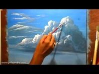 How to paint Acrylic Clouds in the Sky! A basic speed painting tutorial of a cloud. - YouTube