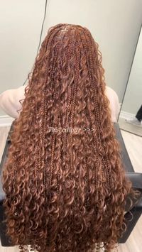 Ginger colour 30 bohemian knotless braids #bohobraidstyle #goddessboxbraids