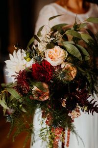 Joanna and Charlie’s Grey, Blush and Burgundy Outdoor Rustic Boho Wedding in the Cotswolds by Jonny MP #bouquet #bridalbouquet