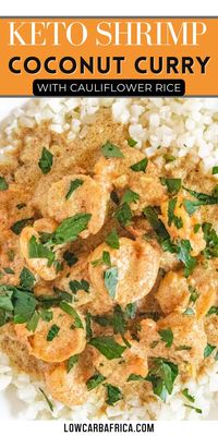 Low Carb Keto Shrimp Coconut Curry is an easy dinner recipe. A wonderful ethnic blend of shrimp and seasonings. And it only contains 2 net carbs per serving! It makes an excellent low carb lunch or keto dinner served over cauliflower rice.