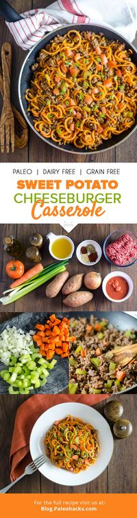 This hearty dish puts a healthy spin on the classic cheeseburger casserole! For more Paleo recipe ideas grab our FREE "Paleo Eats" cookbook (just cover shipping costs). You can grab your copy here: paleorecipeteam.com/paleo-eats