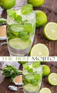 This classic mojito is easy, cool, and refreshing. It only takes a few minutes to whip up with just a handful of simple ingredients like lime, simple syrup, rum, and club soda. Cheers! #mojito #cocktails