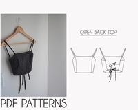 PDF Sewing Patterns Digital Patterns Open Back Top XS/ S / M / L / X L / XXL - Etsy