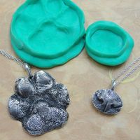 some people might find this crazy, but i love it! you get a molding kit & make a mold of your pet's pawprint or nose then they make you a necklace out of it! PRECIOUS!