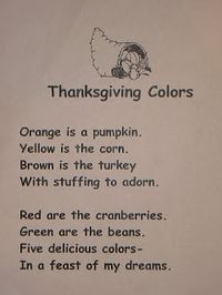 Thanksgiving colors poem