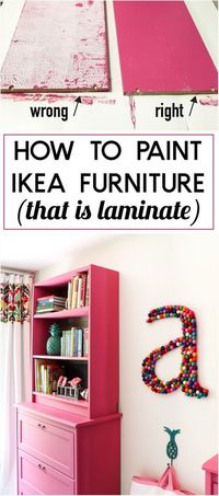 There is a CRUCIAL TRICK to painting Ikea furniture that is laminate! I've tried painting Billy bookcases before and it was an epic fail, but this looks like it works. YAY!