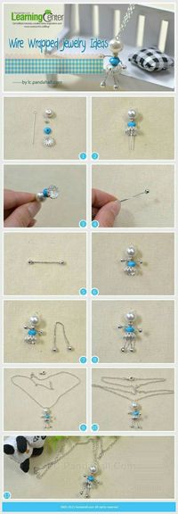 How to make a wire wrapped doll pendant necklace.