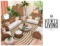 Simsational Designs: Bowed Living - Contemporary Rattan Set with 32 Items