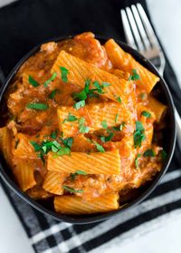 Instant Pot Sausage and Rigatoni is a super easy weeknight dinner that is full of Italian sausage, marinara, rigatoni, mozzarella and Parmesan cheeses!