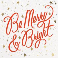 Merry and Bright Script - White/Gold | Send online instantly | Track opens