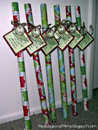 Cute neighbor gift idea! It's wrapping paper & tape, and the tag reads "Since November you've been shopping, barely sleeping, hardly stopping. Now it's late, you're in a scrape, out of paper or out of tape. Hope this wrap helps save the day! Have a Happy Holiday!"