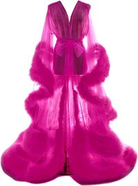 Amazon.com: Illusion Feather Bridal Robe Sexy Mesh Lingerie for Women Pink Maternity Robe for Photograpy Puffy Wedding Scarf Tulle Nightgown : Clothing, Shoes & Jewelry