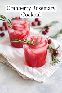 It is really everything I want a festive, simple cocktail to be: bright, light, and delicious. The vibrant red hue of this drink comes from making fresh cranberry juice, and it’s the perfect not-too-heavy drink for a holiday happy hour or dinner party. The hint of rosemary adds an herby touch that cuts the tartness of the cranberries nicely.