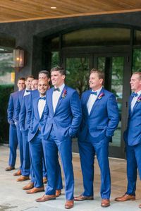 Dapper Blue Suits + Bowties | Rainy Charleston Wedding Dewberry Hotel 0082 by Charleston wedding photographer Dana Cubbage Weddings