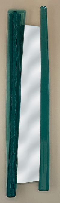 Reflections 9, cast glass mirror by Heather Cuell | Effusion Art Gallery + Glass Studio, Invermere BC