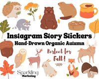 Instagram Stickers, Fall Stickers, Autumn Stickers, Instagram Story, Story Stickers, Instagram Stories, Fall Clipart, Autumn Clipart - Etsy